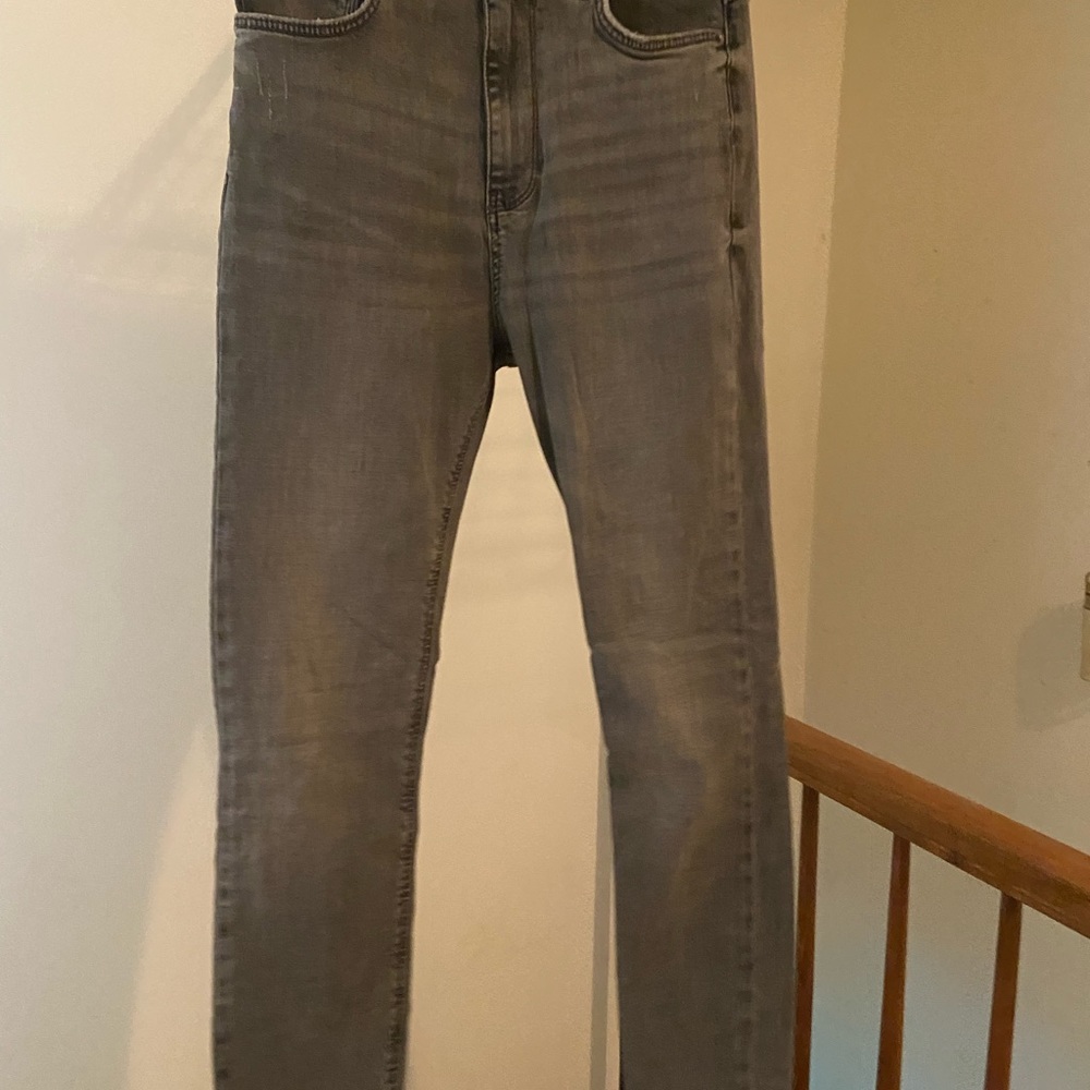 Zara Gray High Waisted Skinny Jeans